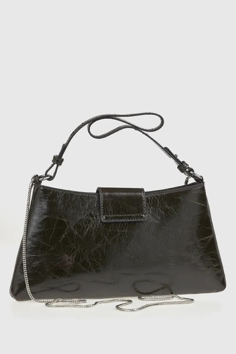 VERDE FASHION | Borsa a spalla in ecopelle verniciata - 2