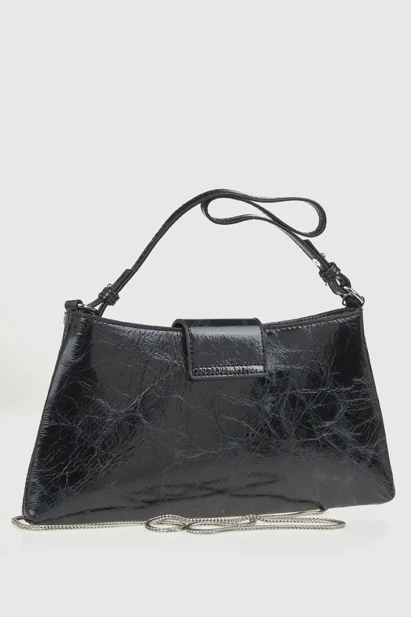 VERDE FASHION | Borsa a spalla in ecopelle verniciata - 6