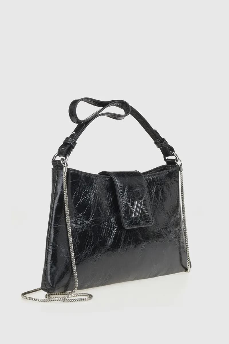 VERDE FASHION | Borsa a spalla in ecopelle verniciata - 8