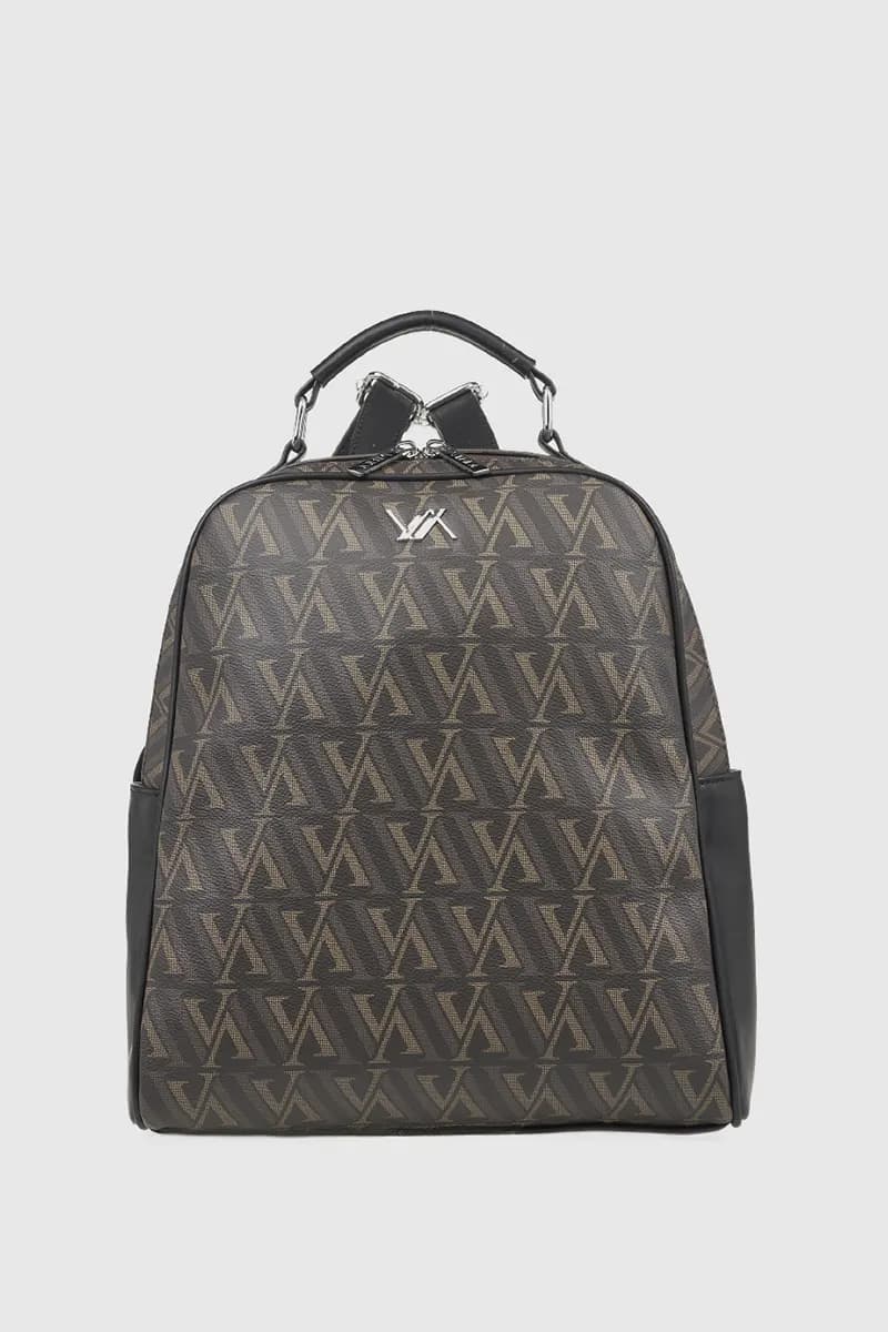 VERDE FASHION | Zaino ecopelle con stampa logo - 5
