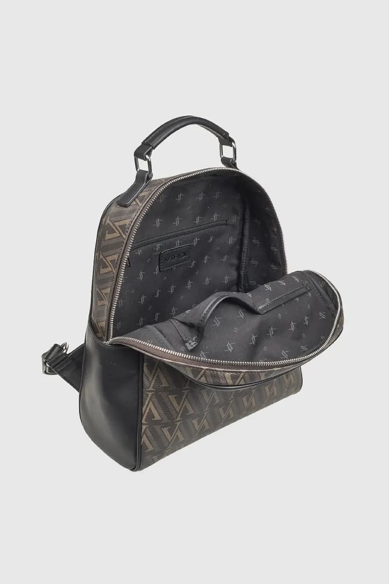 VERDE FASHION | Zaino ecopelle con stampa logo - 3