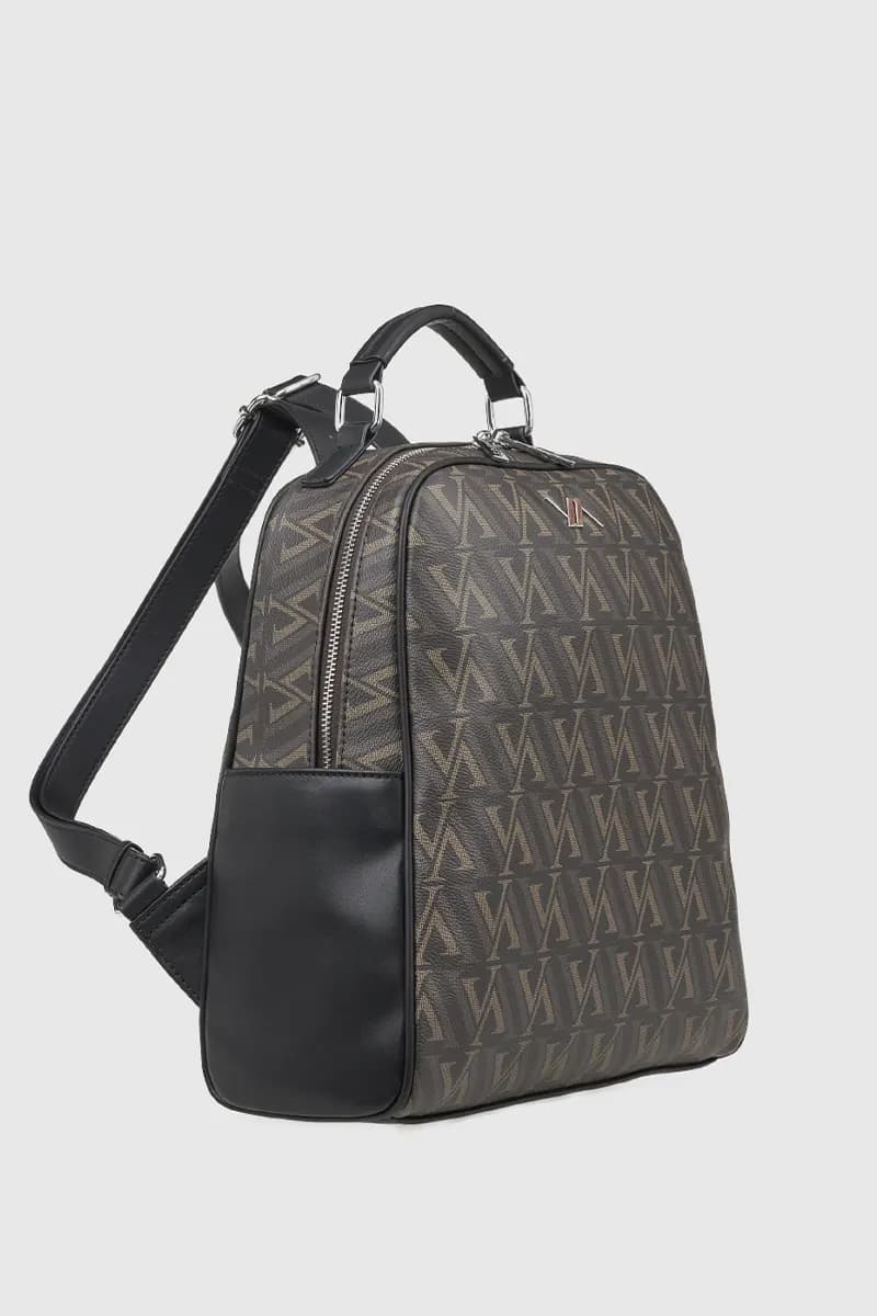 VERDE FASHION | Zaino ecopelle con stampa logo - 4