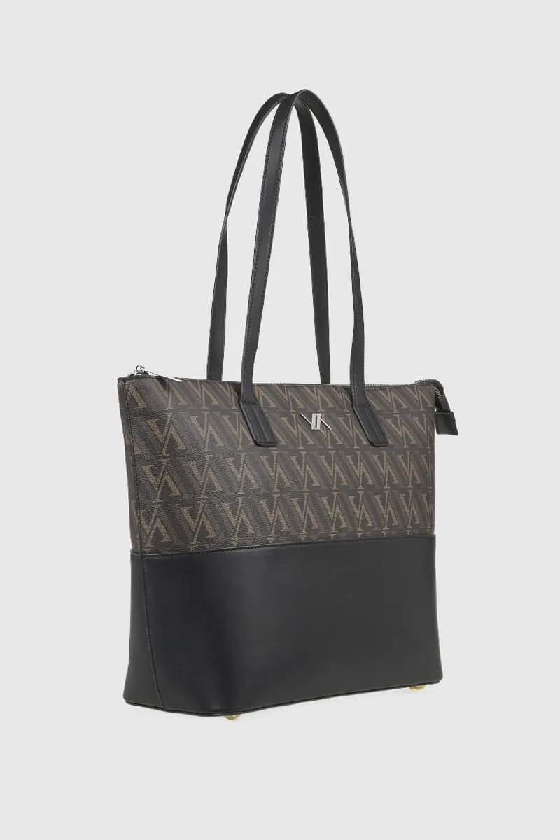 VERDE FASHION | Borsa a spalla con stampa logo - 4