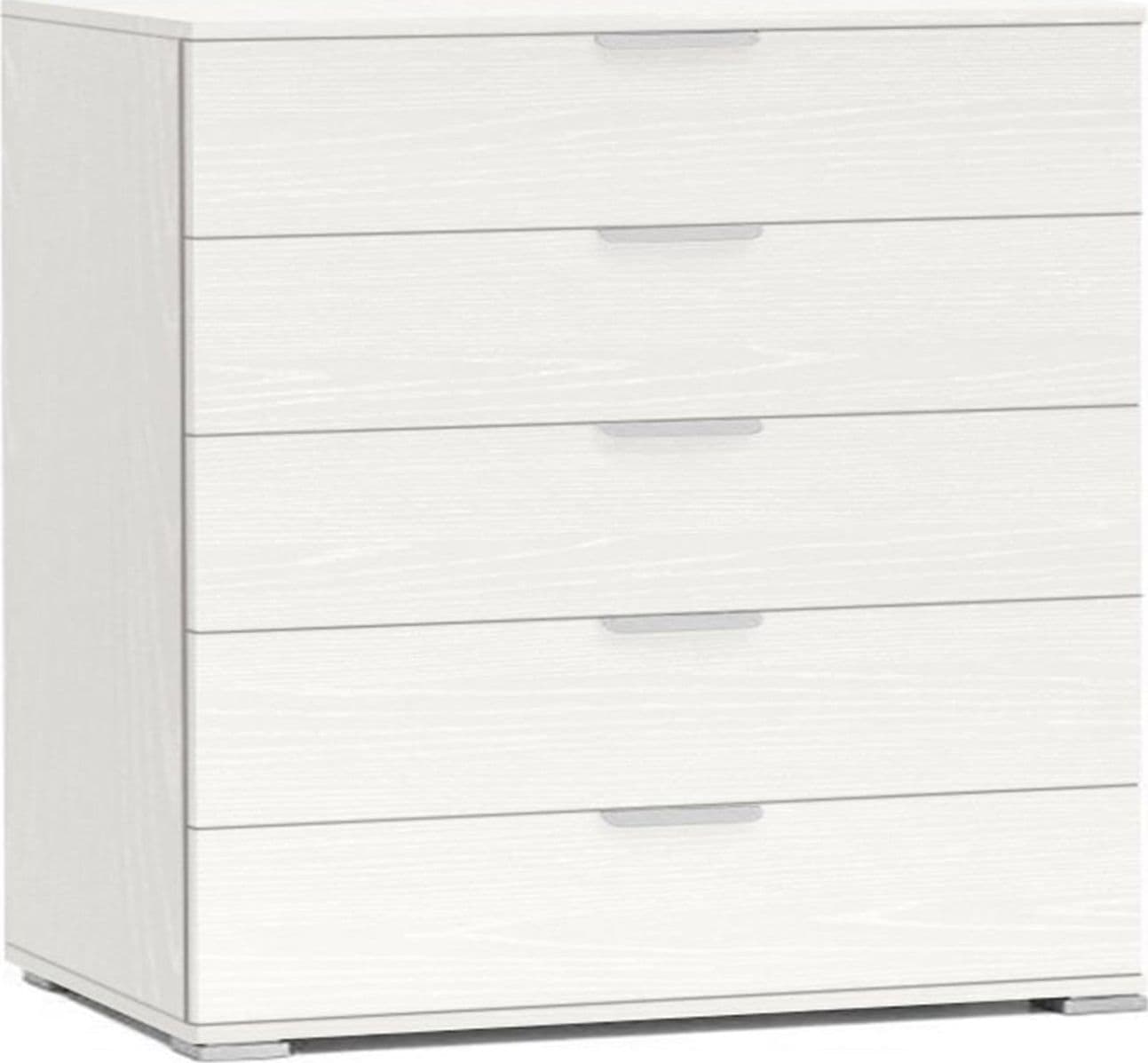 Cassettiera con 5 cassetti, mobile basso "Level" guide in ABS h 101 cm - 2
