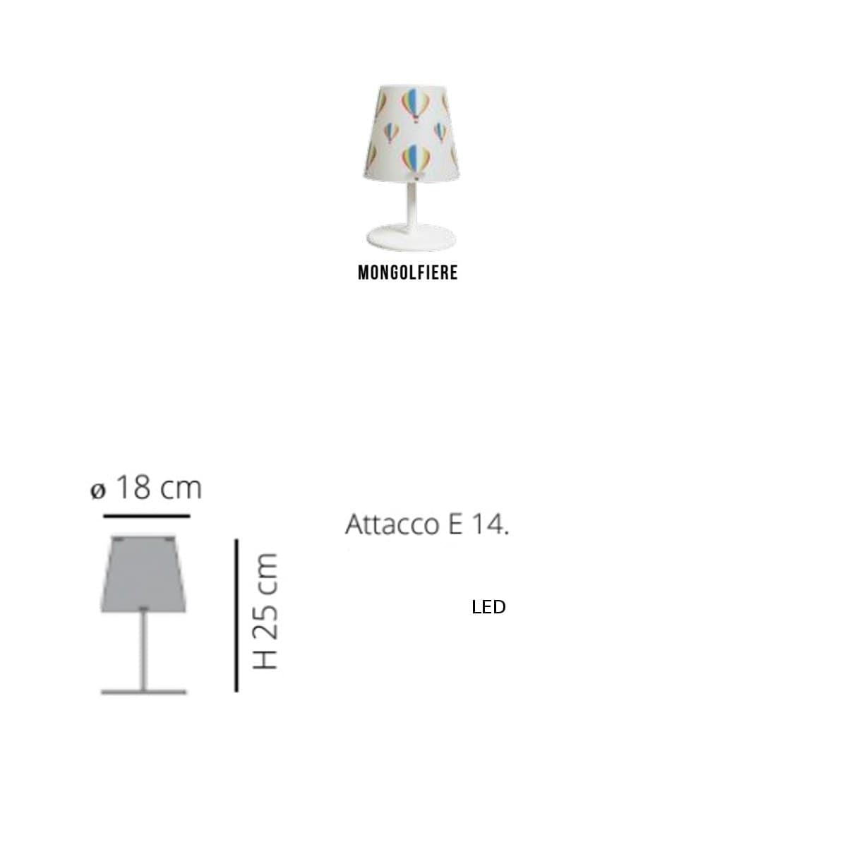 Abat-jour moderna EMPORIUM KONE MONGOLFIERE CL1524 E14 LED metacrilato sandylex lampada comodino - 3