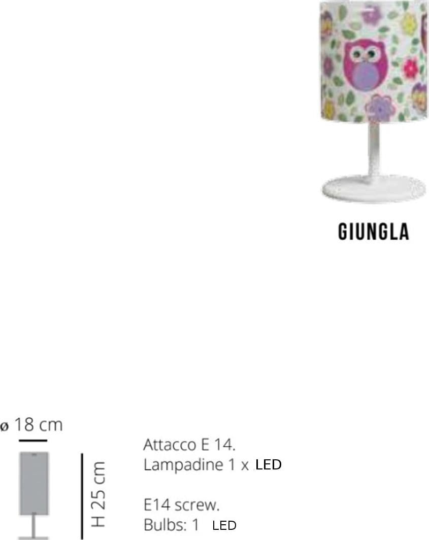 Abat-jour moderna EMPORIUM CYLINDER GIUNGLA CL1527 E14 LED metacrilato sandylex lampada camerette - 5