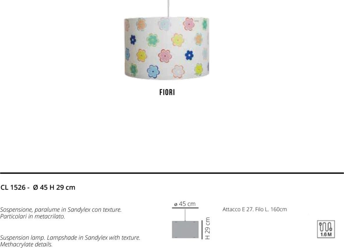 Lampadario moderno EMPORIUM CYLINDER FIORI CL1526 E27 LED metacrilato sandylex sospensione - 4