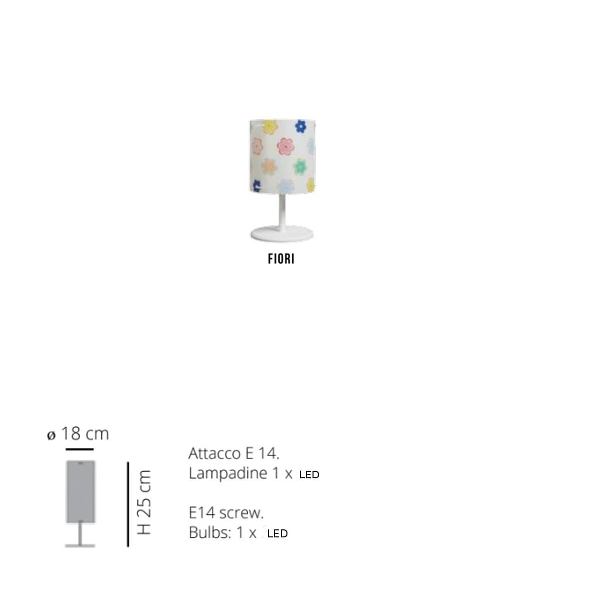 Abat-jour moderna EMPORIUM CYLINDER FIORI CL1527 E14 LED metacrilato sandylex lampada camerette - 5