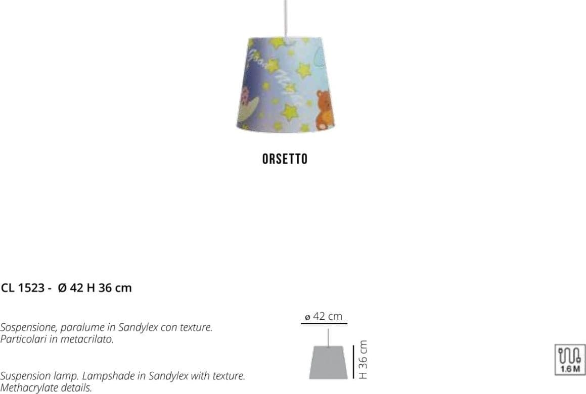 Lampadario moderno EMPORIUM KONE ORSETTO CL1523 E27 LED metacrilato sandylex sospensione - 3