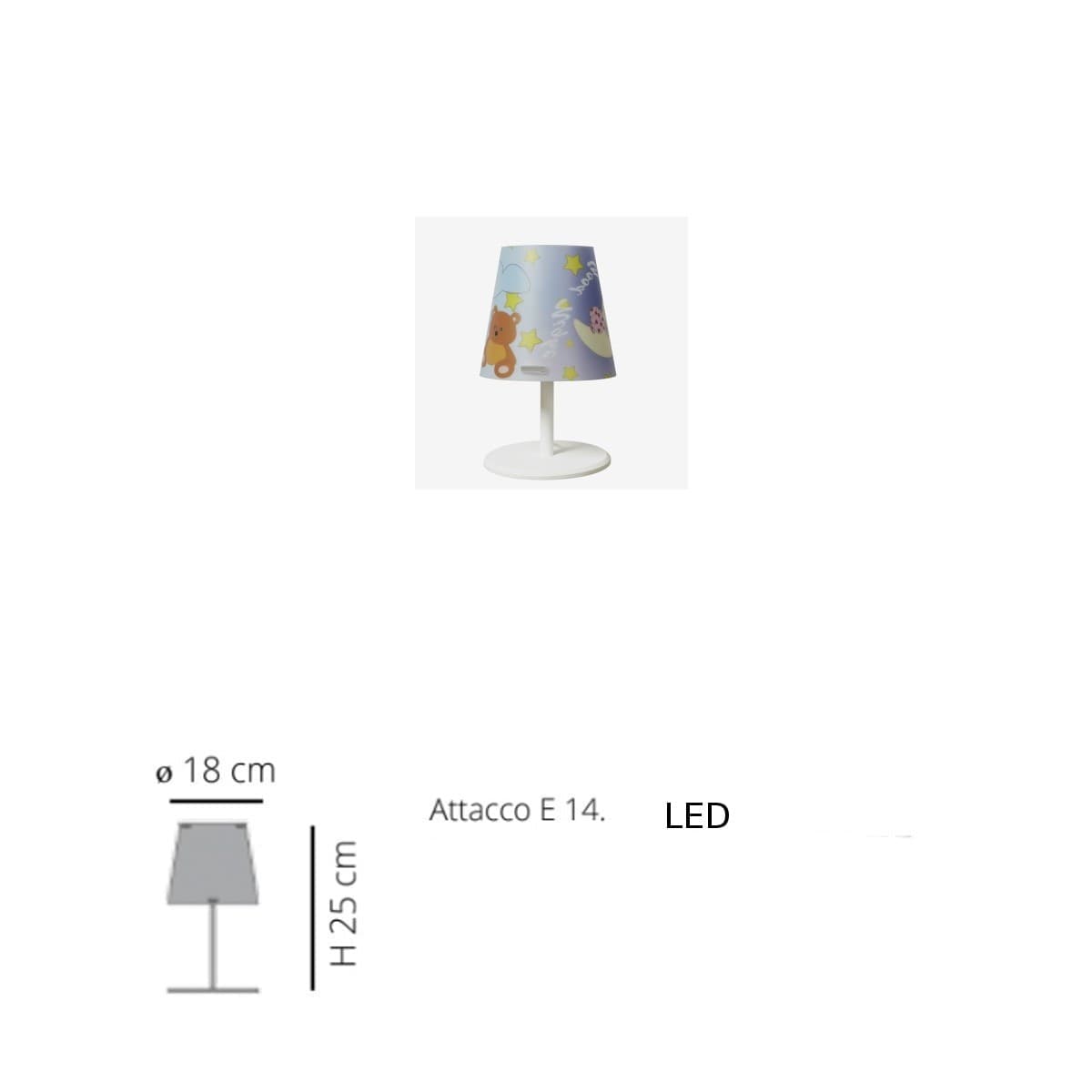 Abat-jour moderna EMPORIUM KONE ORSETTO CL1524 E14 LED metacrilato sandylex lampada comodino - 3