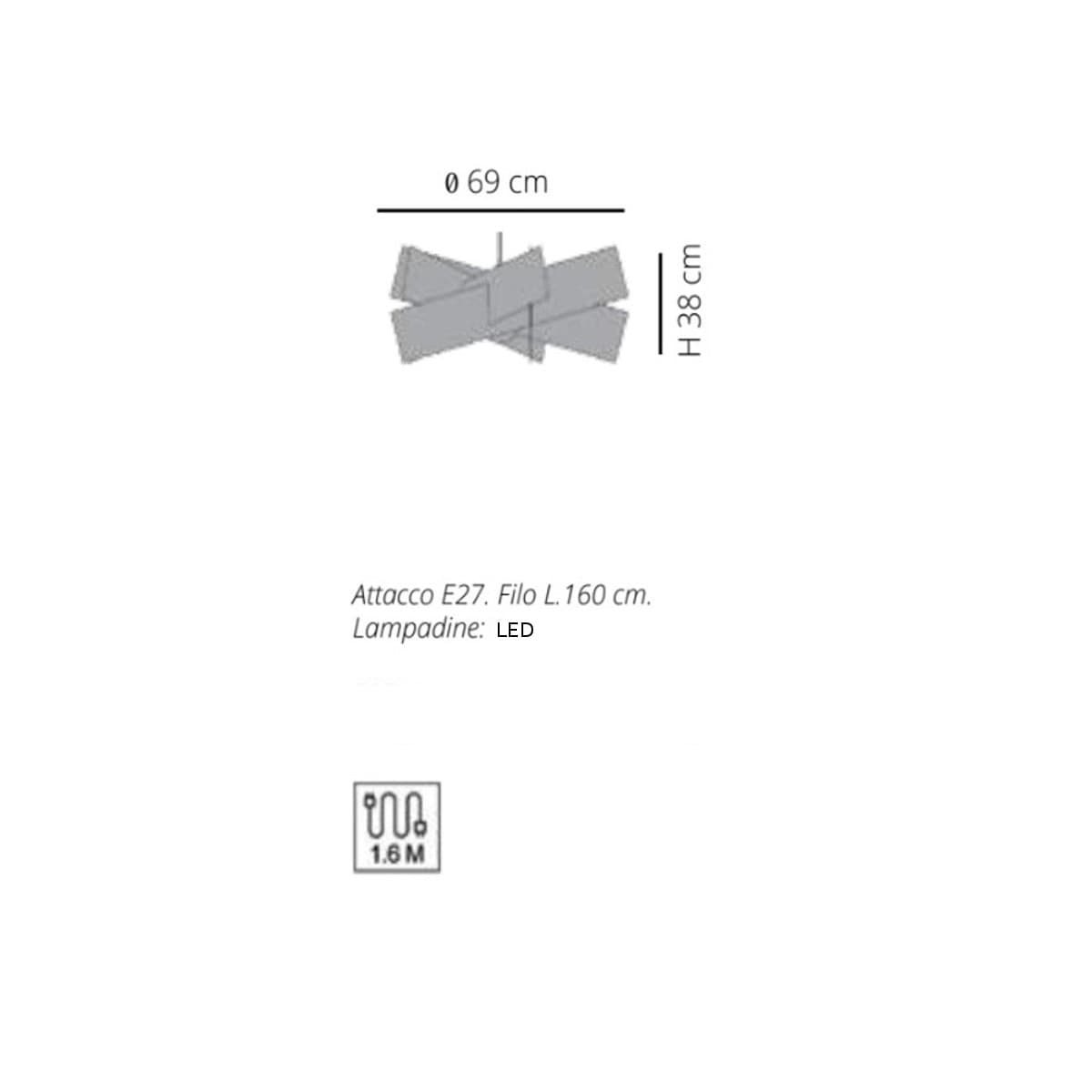 Lampadario moderno Emporium KARTIKA CL866 E27 LED metacrilato sospensione - 3