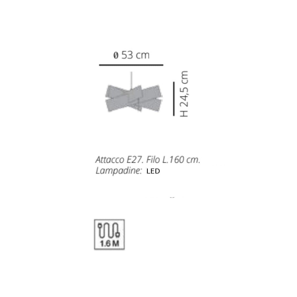 Lampadario moderno Emporium KARTIKA CL865 E27 LED metacrilato sospensione - 4