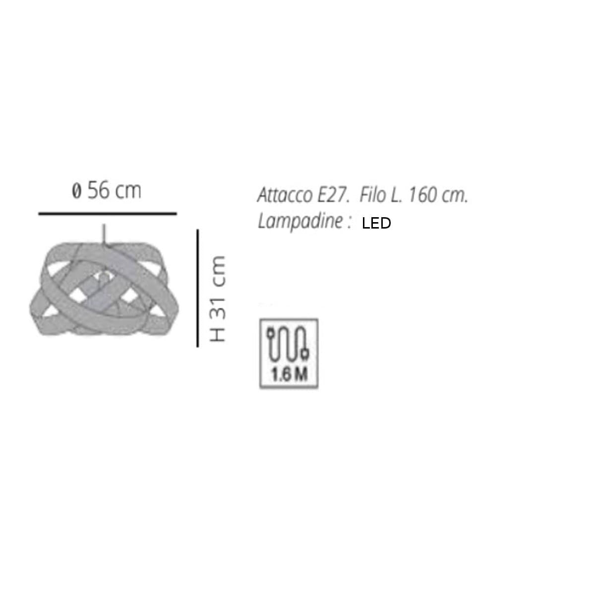 Lampadario moderno EMPORIUM NUVOLA CL602 CL878 CL692 E27 LED metacrilato sospensione - 8