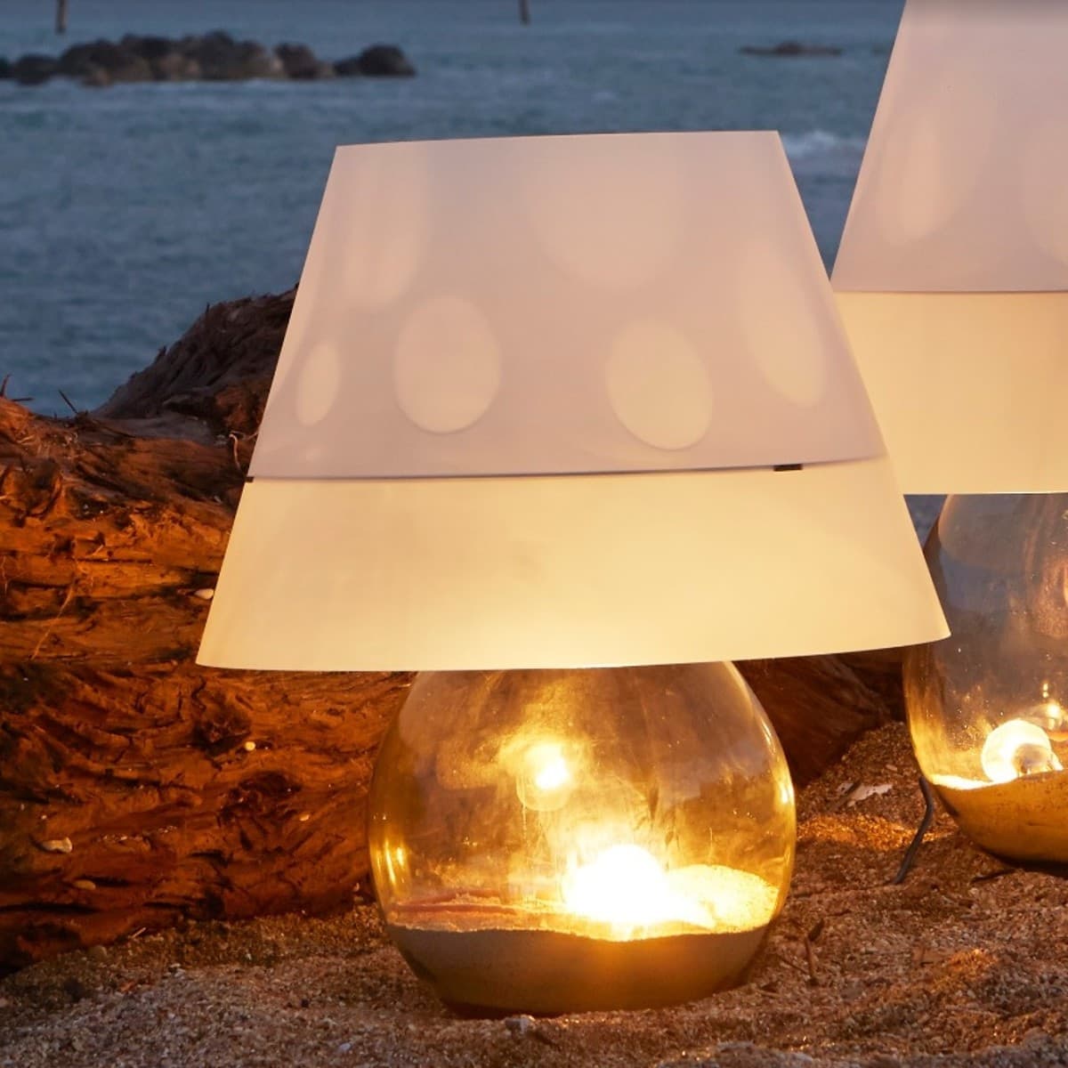 Abat-jour moderna EMPORIUM BONBONNE CL1552 10 E27 LED H69 vetro policarbonato lampada tavolo terra - 2