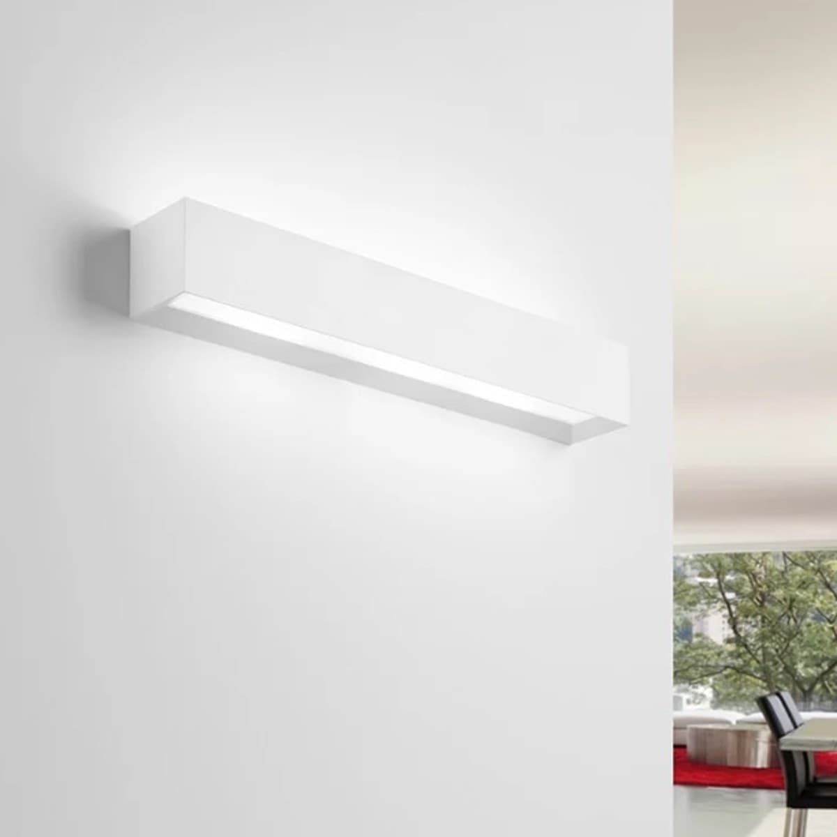 Applique moderno Sforzin HERMIONE T210 G9 LED gesso verniciabile biemissione lampada parete - 2