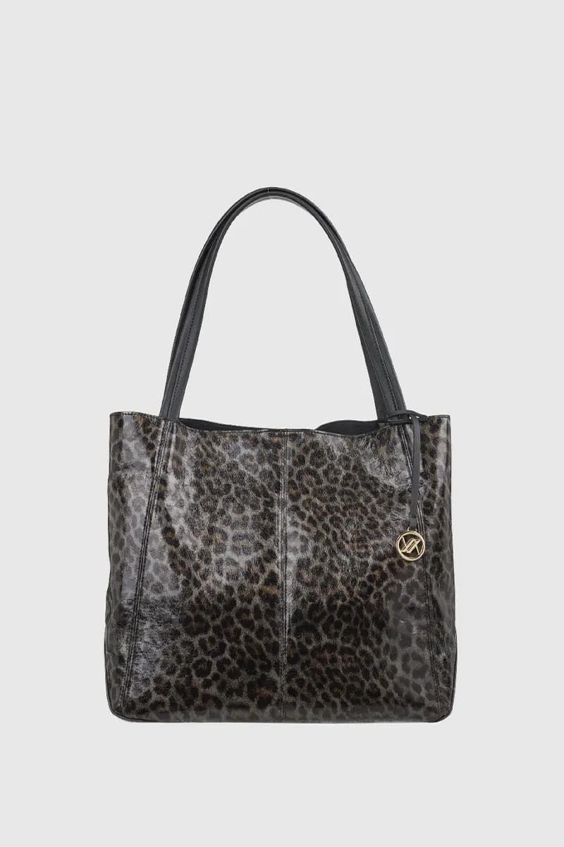 VERDE FASHION | Borsa a spalla maculata in vernice - 11