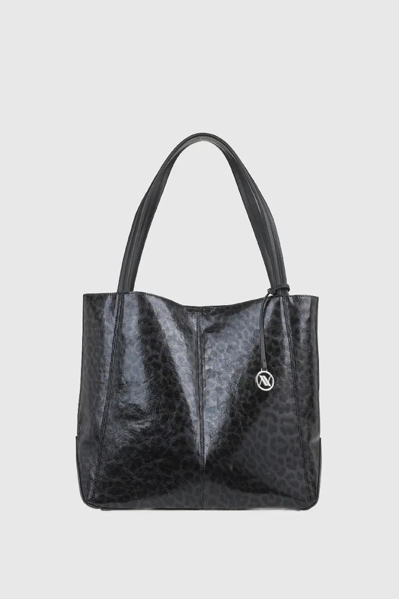 VERDE FASHION | Borsa a spalla maculata in vernice - 12