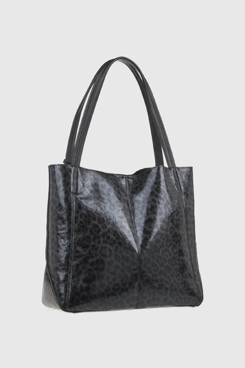 VERDE FASHION | Borsa a spalla maculata in vernice - 7