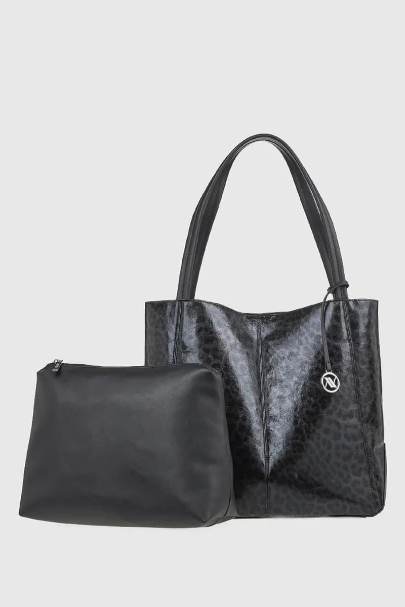 VERDE FASHION | Borsa a spalla maculata in vernice - 9