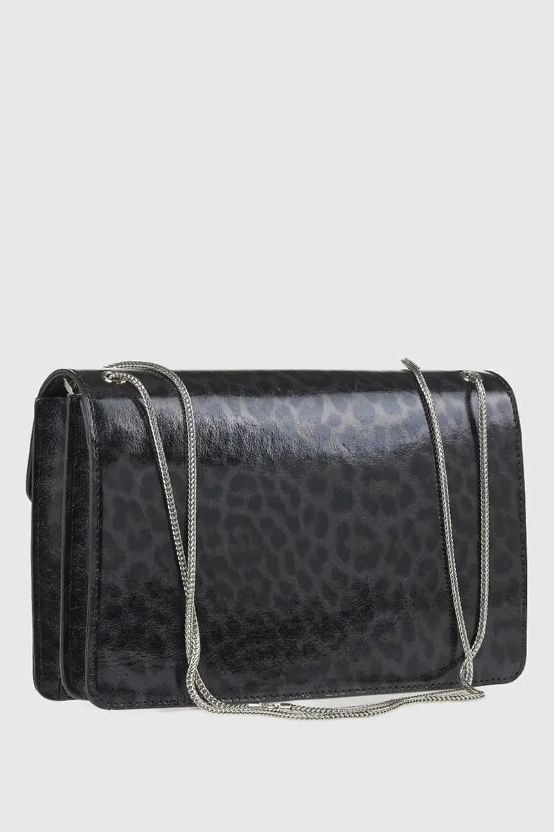 VERDE FASHION | Borsa con patta maculata in vernice - 2