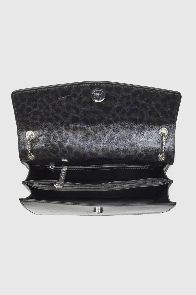 VERDE FASHION | Borsa con patta maculata in vernice - 3