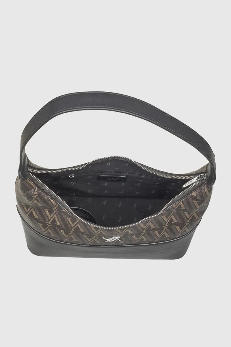 VERDE FASHION | Borsa a spalla mezzaluna con stampa logo - 3