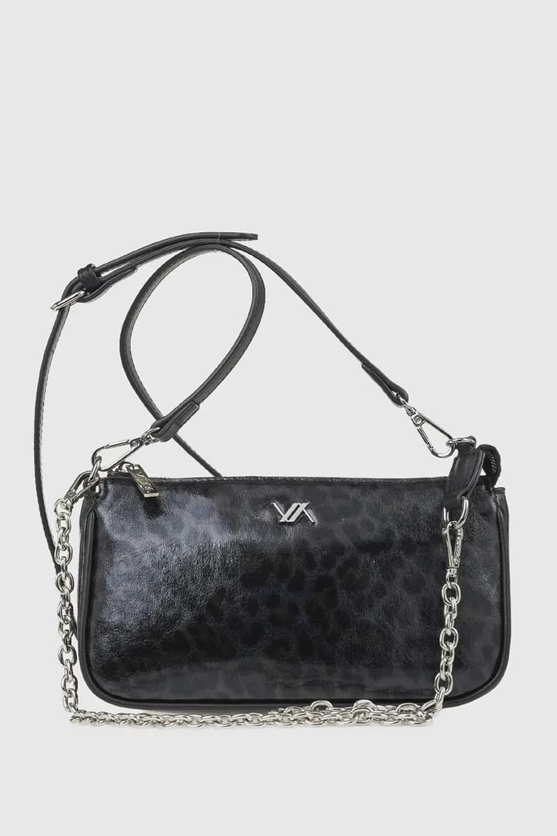VERDE FASHION | Borsa a tracolla maculata in vernice - 5