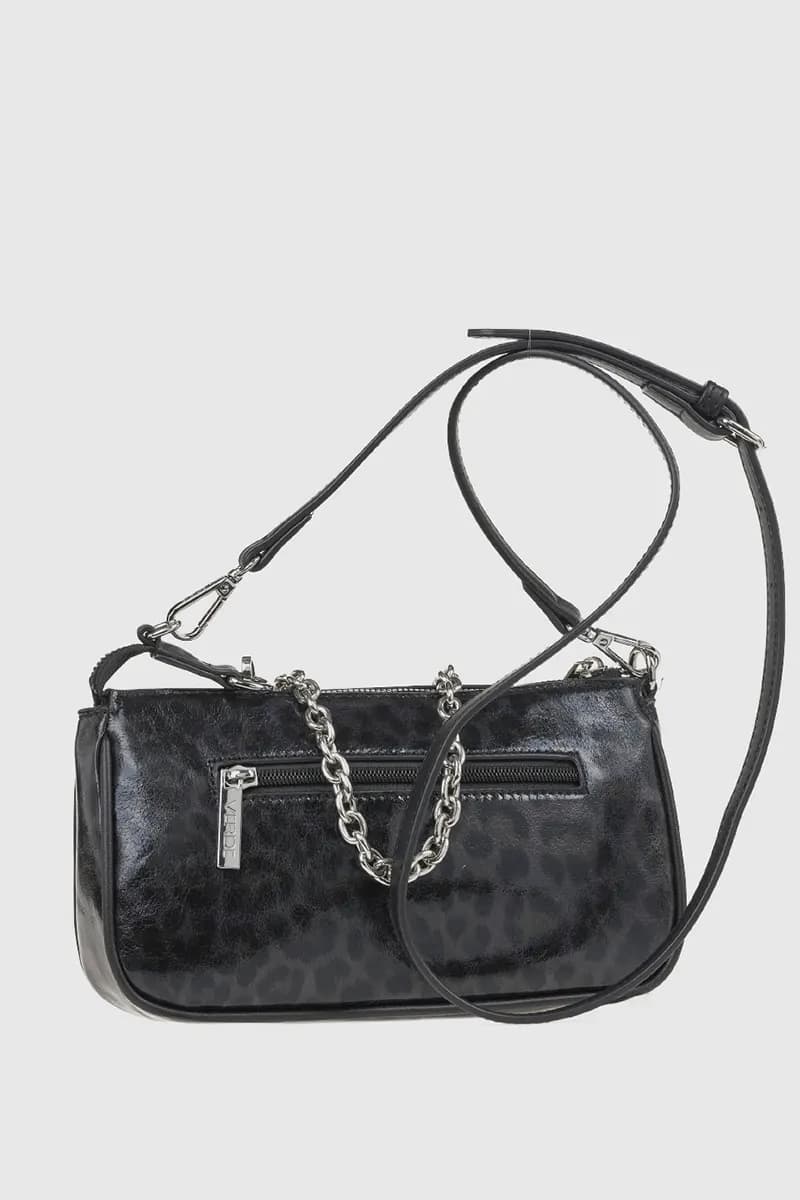 VERDE FASHION | Borsa a tracolla maculata in vernice - 6