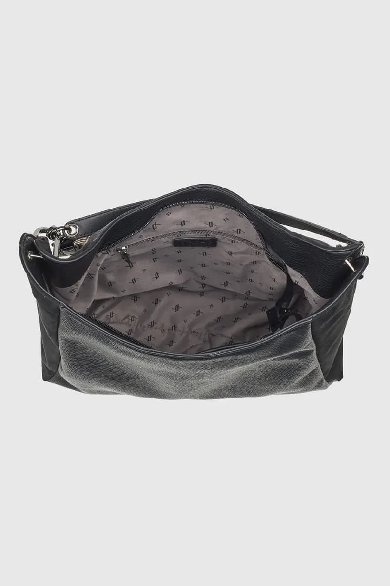 VERDE FASHION | Borsa a spalla hobo in ecopelle e camoscio - 7