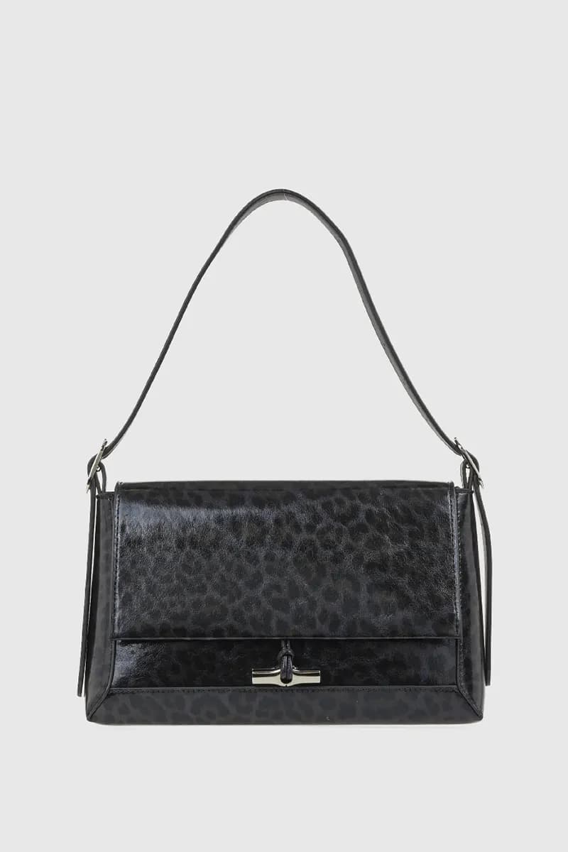 VERDE FASHION | Borsa a spalla maculata in vernice - 10