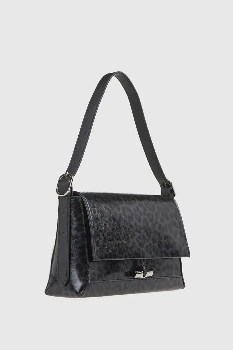 VERDE FASHION | Borsa a spalla maculata in vernice - 4