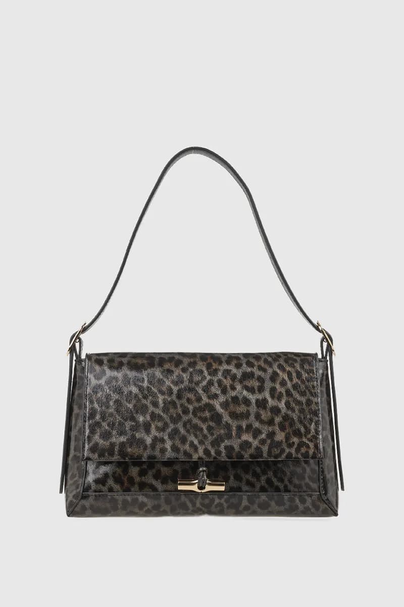 VERDE FASHION | Borsa a spalla maculata in vernice - 5