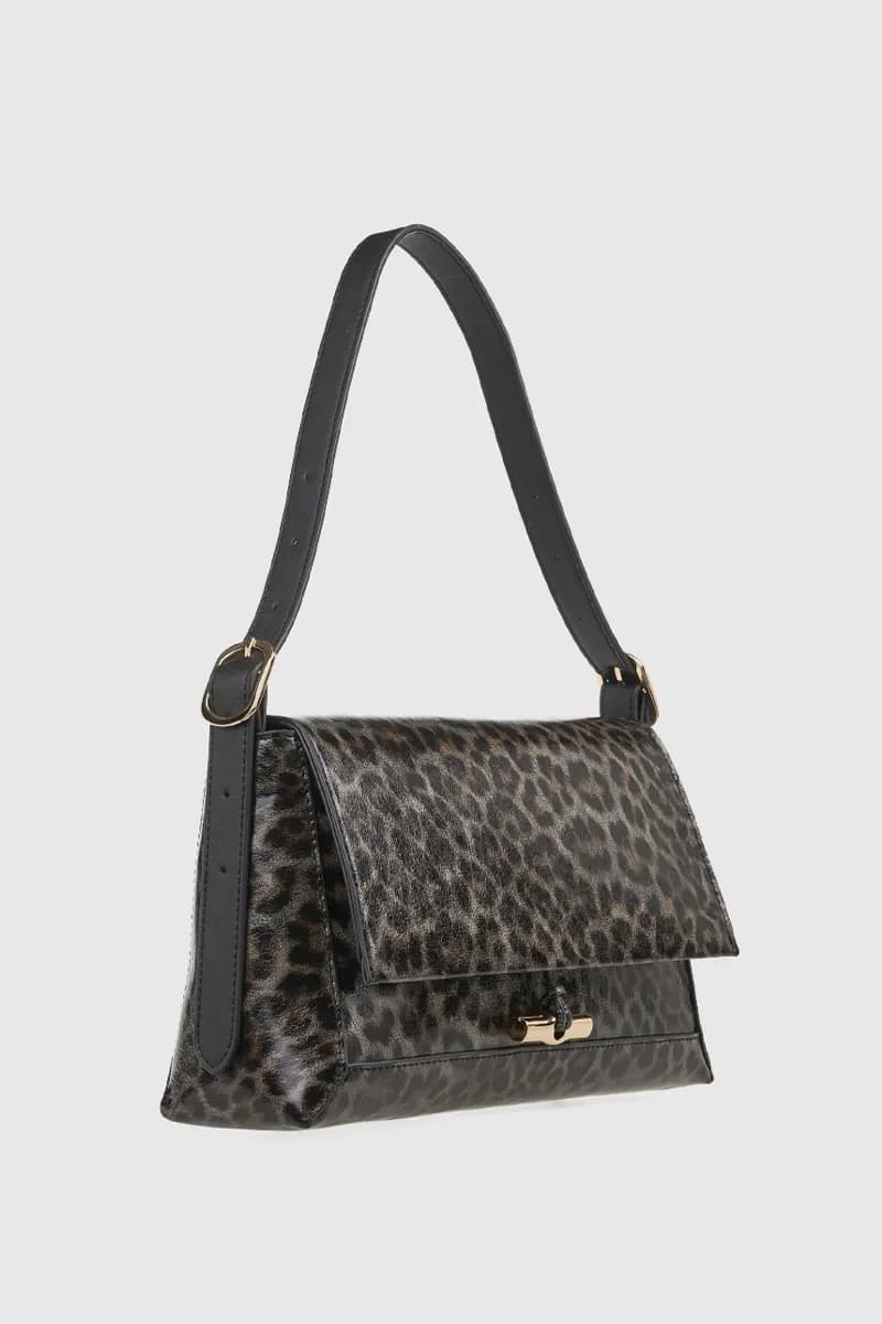 VERDE FASHION | Borsa a spalla maculata in vernice - 8