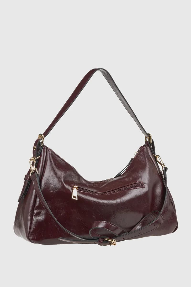 VERDE FASHION | Borsa a spalla in ecopelle verniciata - 2