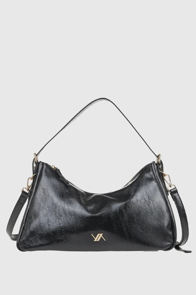 VERDE FASHION | Borsa a spalla in ecopelle verniciata - 5