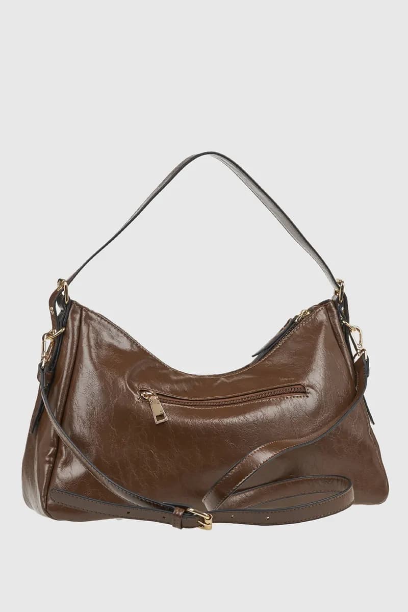 VERDE FASHION | Borsa a spalla in ecopelle verniciata - 10