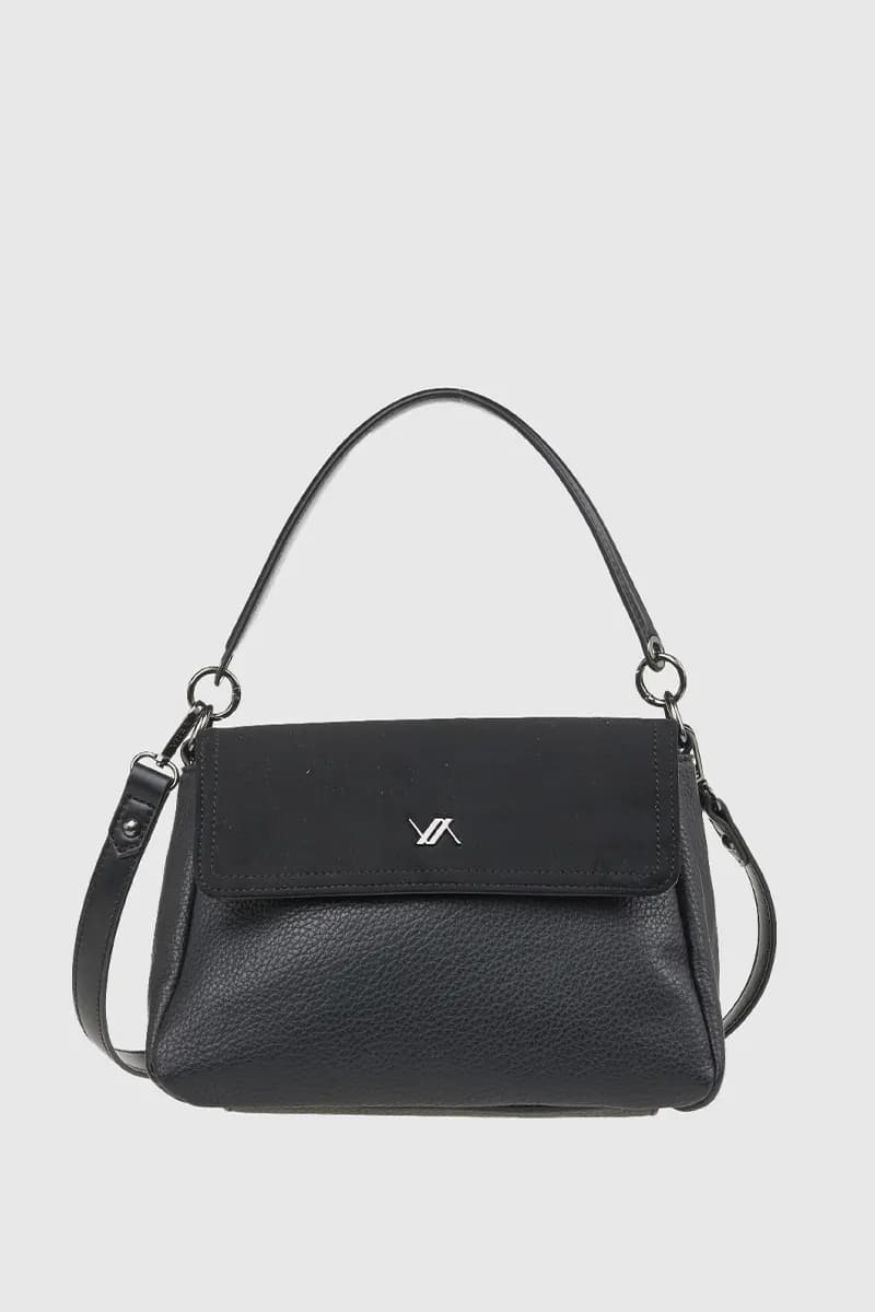 VERDE FASHION | Borsa a tracolla in ecopelle e camoscio - 10