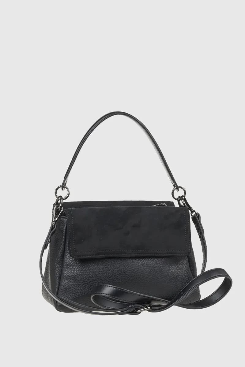 VERDE FASHION | Borsa a tracolla in ecopelle e camoscio - 2
