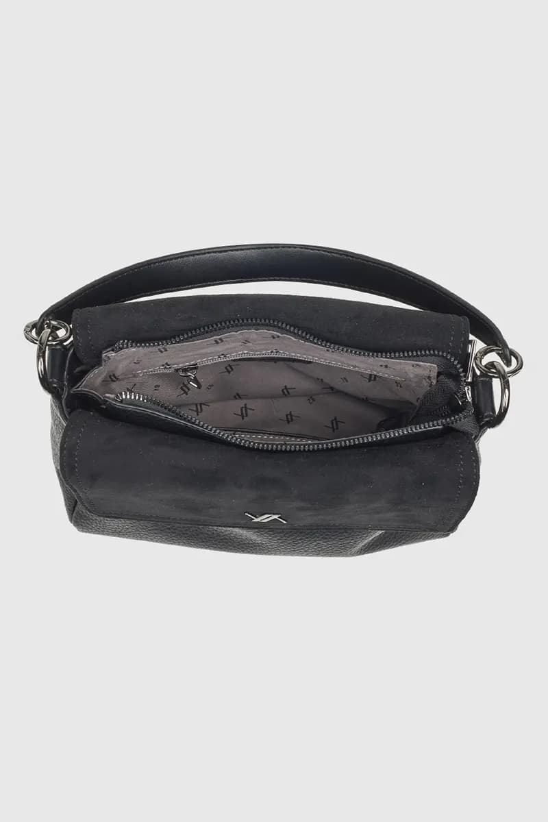 VERDE FASHION | Borsa a tracolla in ecopelle e camoscio - 3
