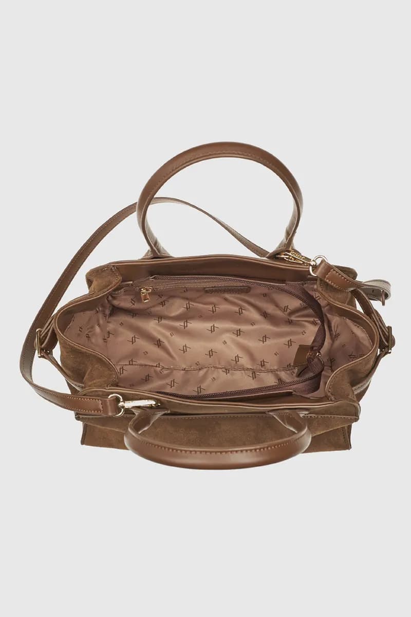 VERDE FASHION | Borsa tote in ecopelle e camoscio - 3