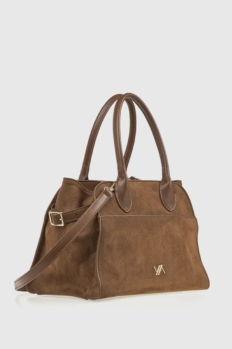 VERDE FASHION | Borsa tote in ecopelle e camoscio - 4