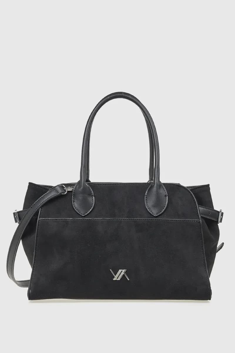 VERDE FASHION | Borsa tote in ecopelle e camoscio - 5