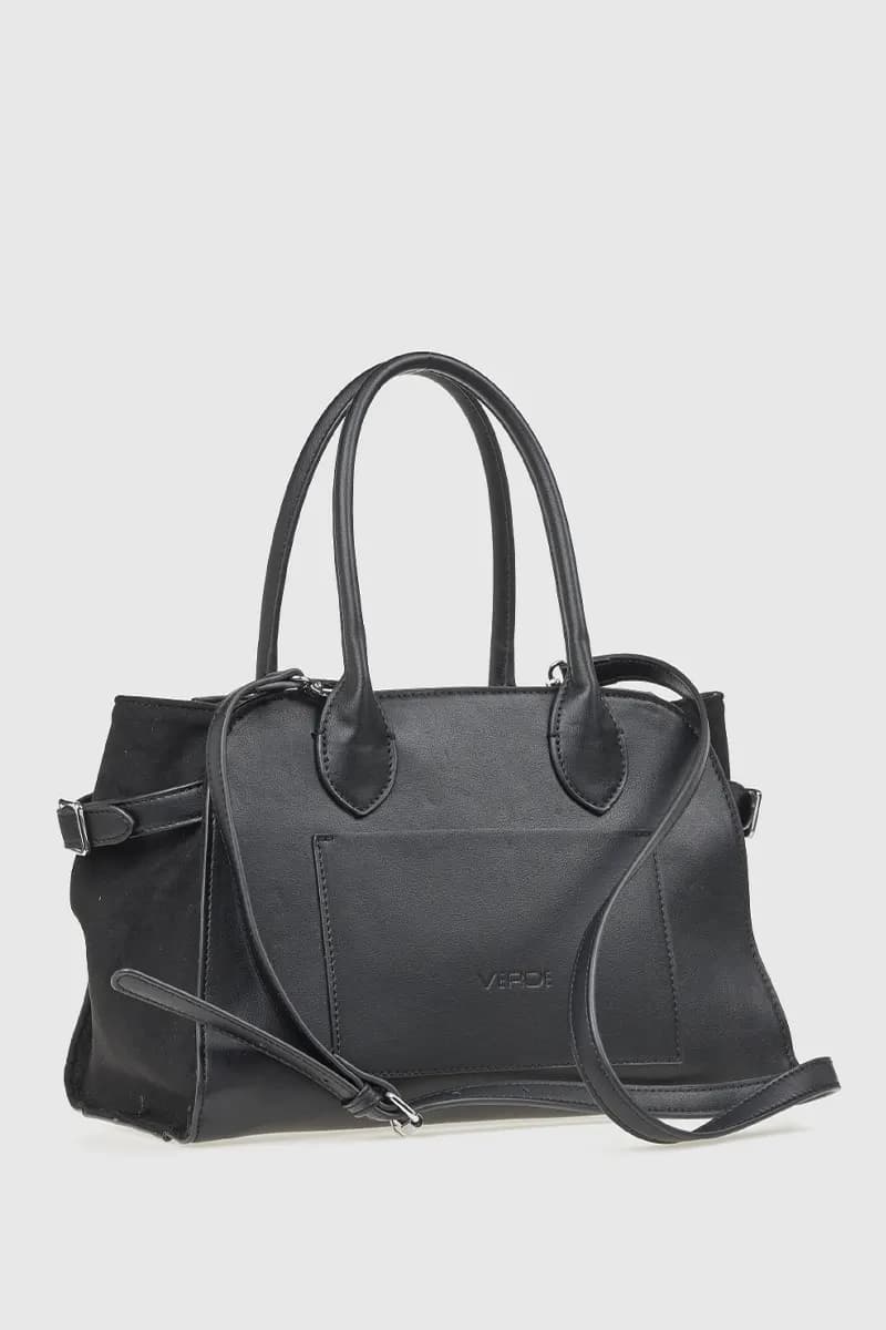 VERDE FASHION | Borsa tote in ecopelle e camoscio - 6