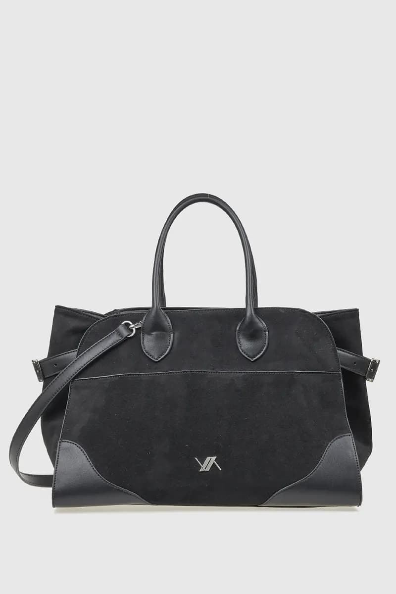 VERDE FASHION | Borsa tote in ecopelle e camoscio - 10