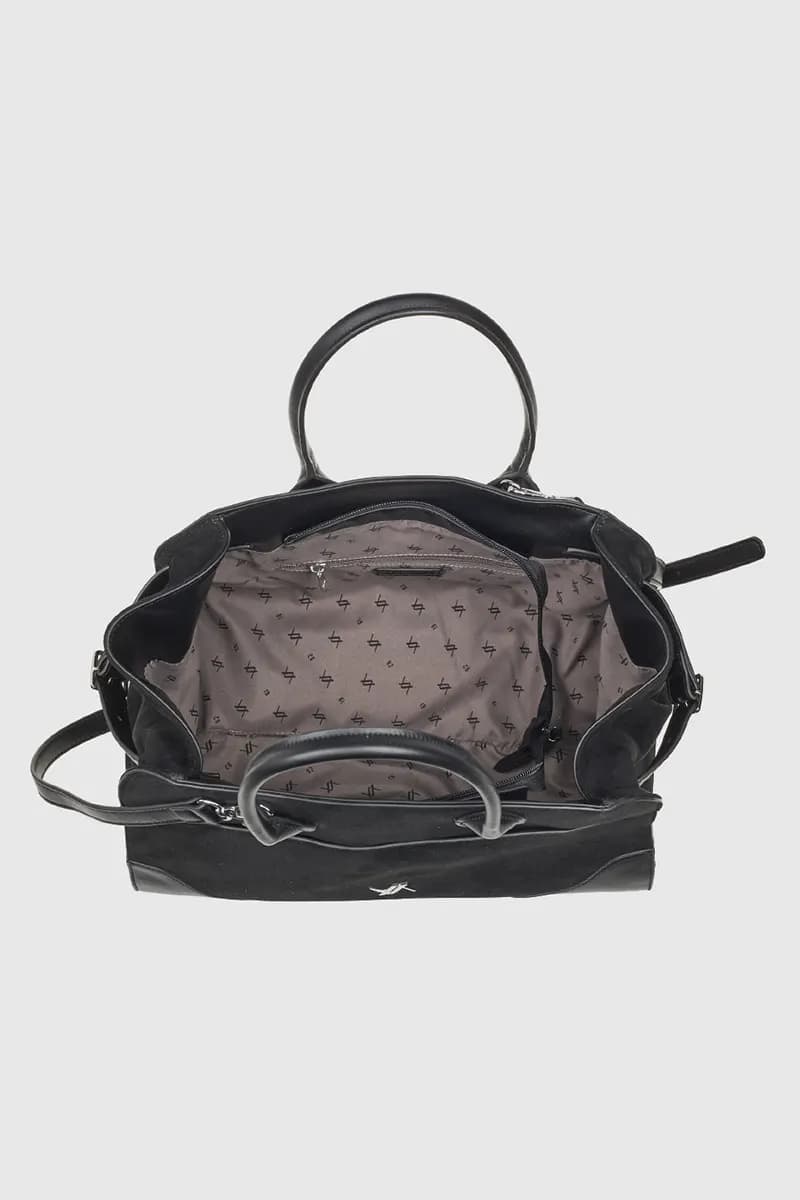 VERDE FASHION | Borsa tote in ecopelle e camoscio - 3