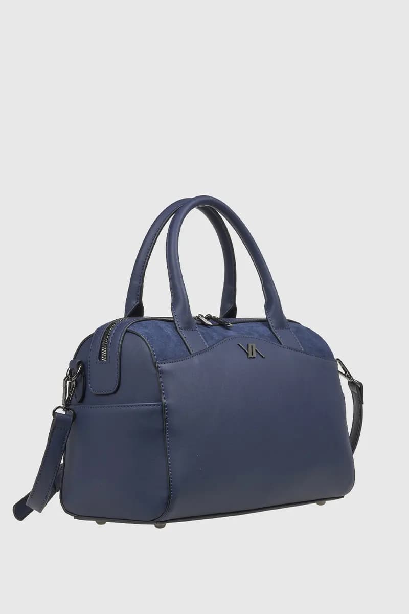 VERDE FASHION | Borsa bauletto dettaglio camoscio - 8