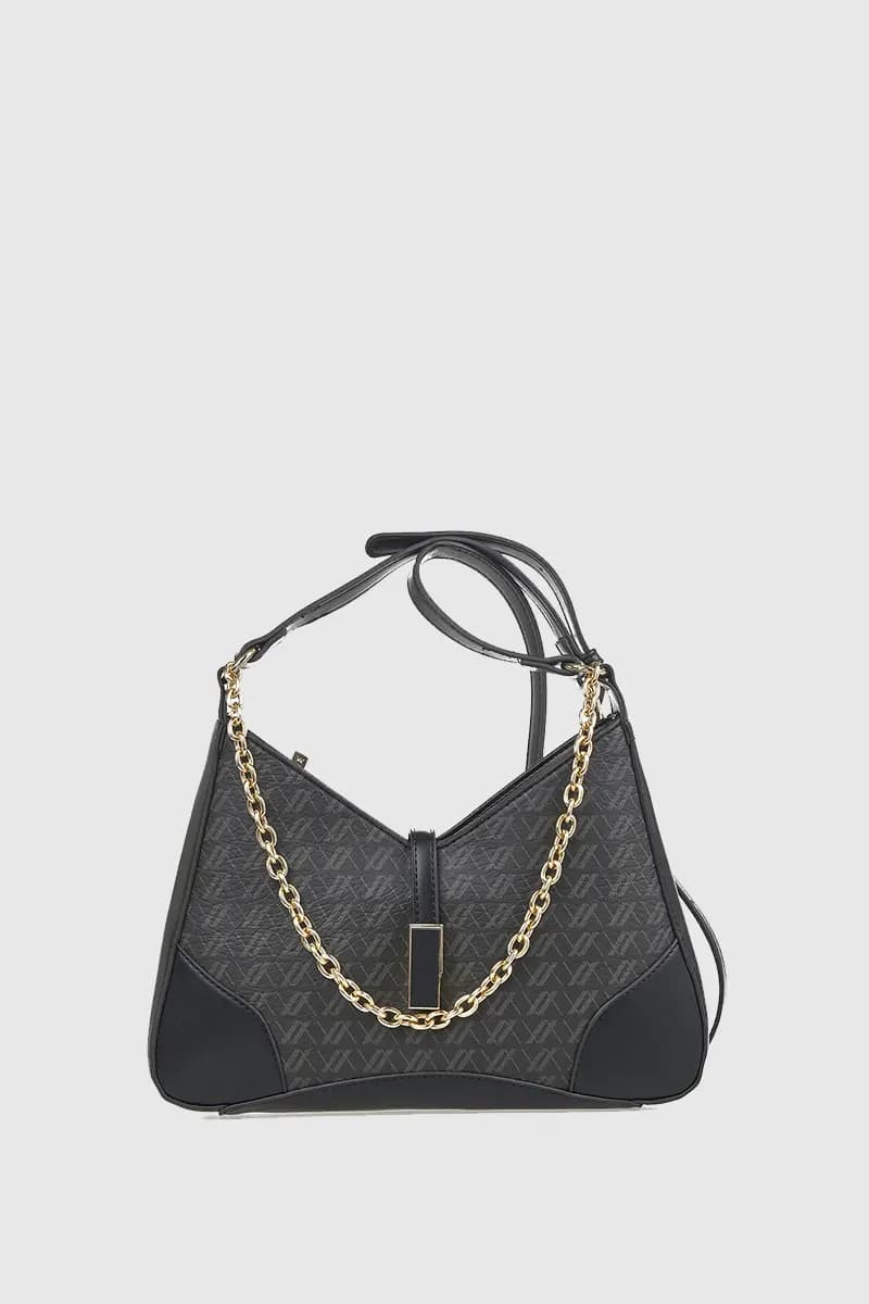 VERDE FASHION | Borsa a tracolla con stampa logo - 5