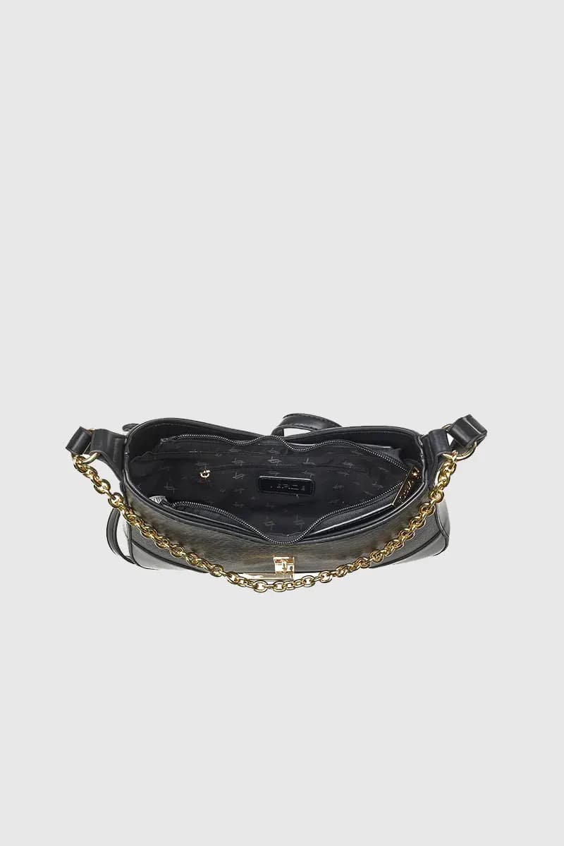 VERDE FASHION | Borsa a tracolla con stampa logo - 3