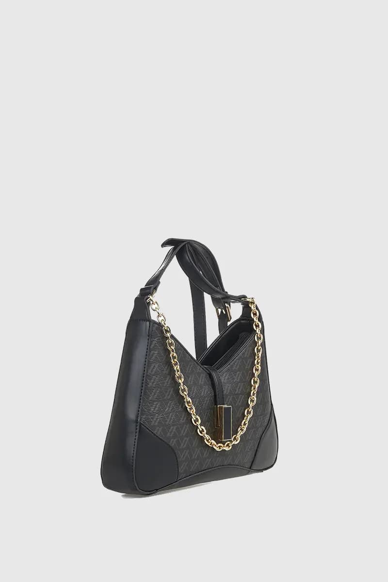 VERDE FASHION | Borsa a tracolla con stampa logo - 4