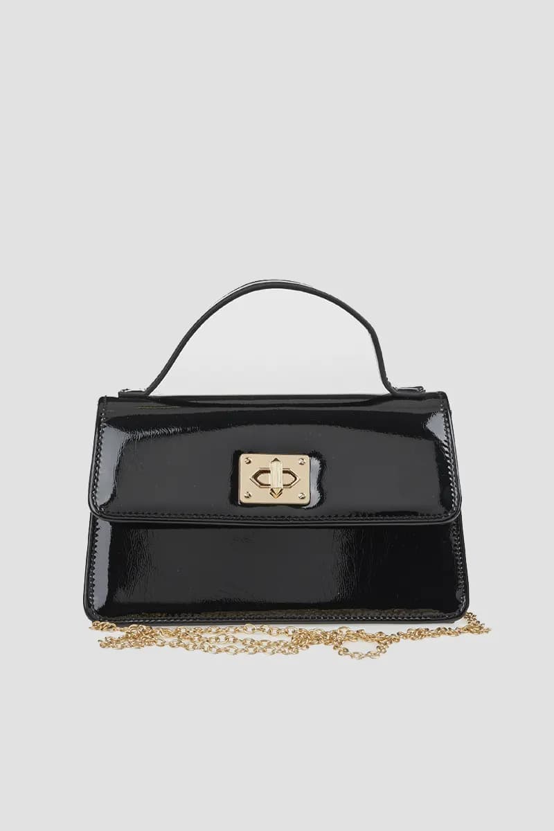VERDE FASHION | Pochette con patta in ecopelle verniciata - 10
